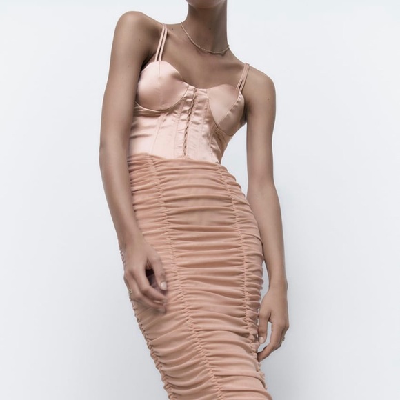 RUCHED TULLE CORSET DRESS - Picture 5 of 11